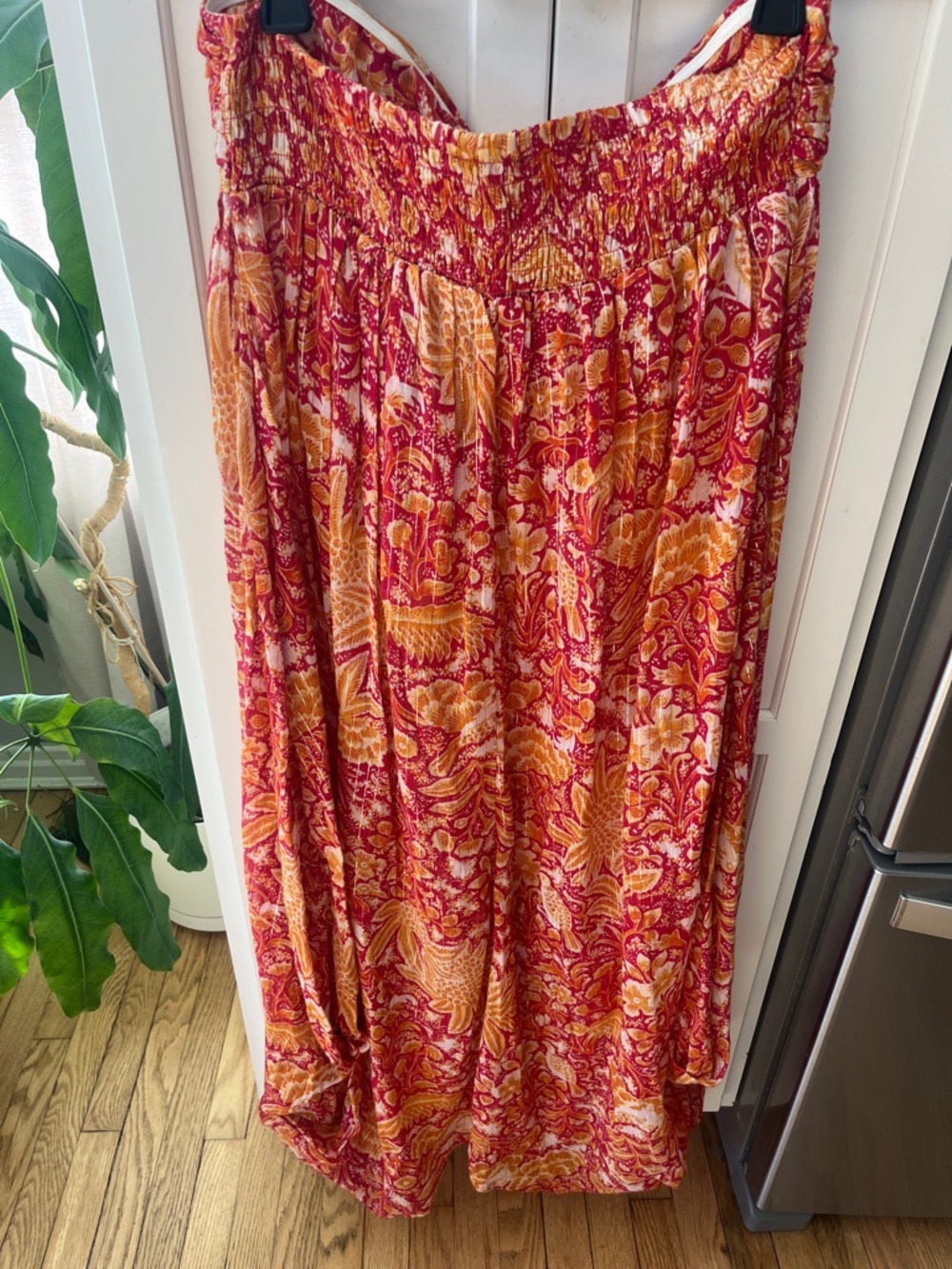 Anthropologie harem paisley floral metallic strapless jumpsuit size m - Picture 7 of 9